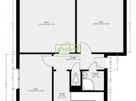 Půdorys | Prodej bytu, 3+1, 60 m²