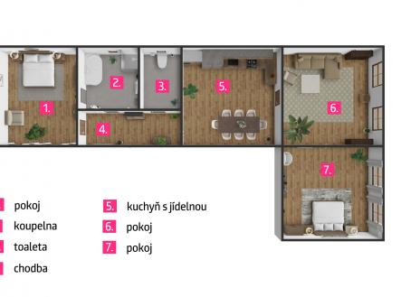 3D půdorys Višňové | Prodej - dům/vila, 115 m²