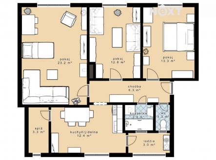 Prodej bytu, 3+1, 75 m²