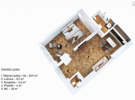 Prodej bytu, 2+kk, 55 m²