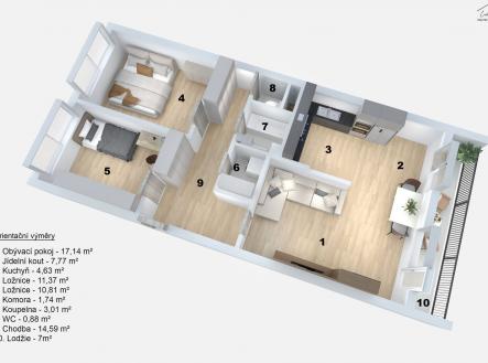 Prodej bytu, 3+kk, 79 m²