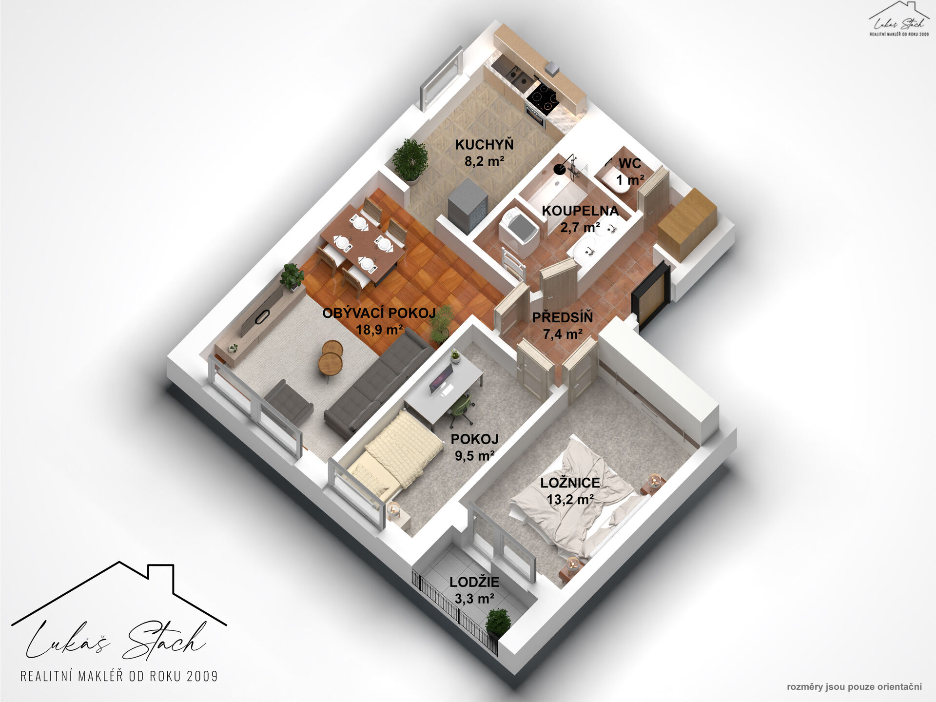 Byt 3+kk/L, 65 m² v Újezdu nad Lesy – příroda, klid a rychlé spojení do Prahy