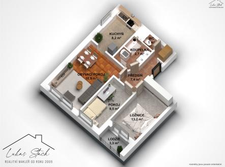 Prodej bytu, 3+kk, 65 m²