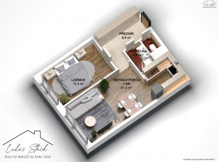 Prodej bytu, 2+kk, 45 m²