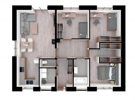 3D půdorys | Prodej - dům/vila, 95 m²