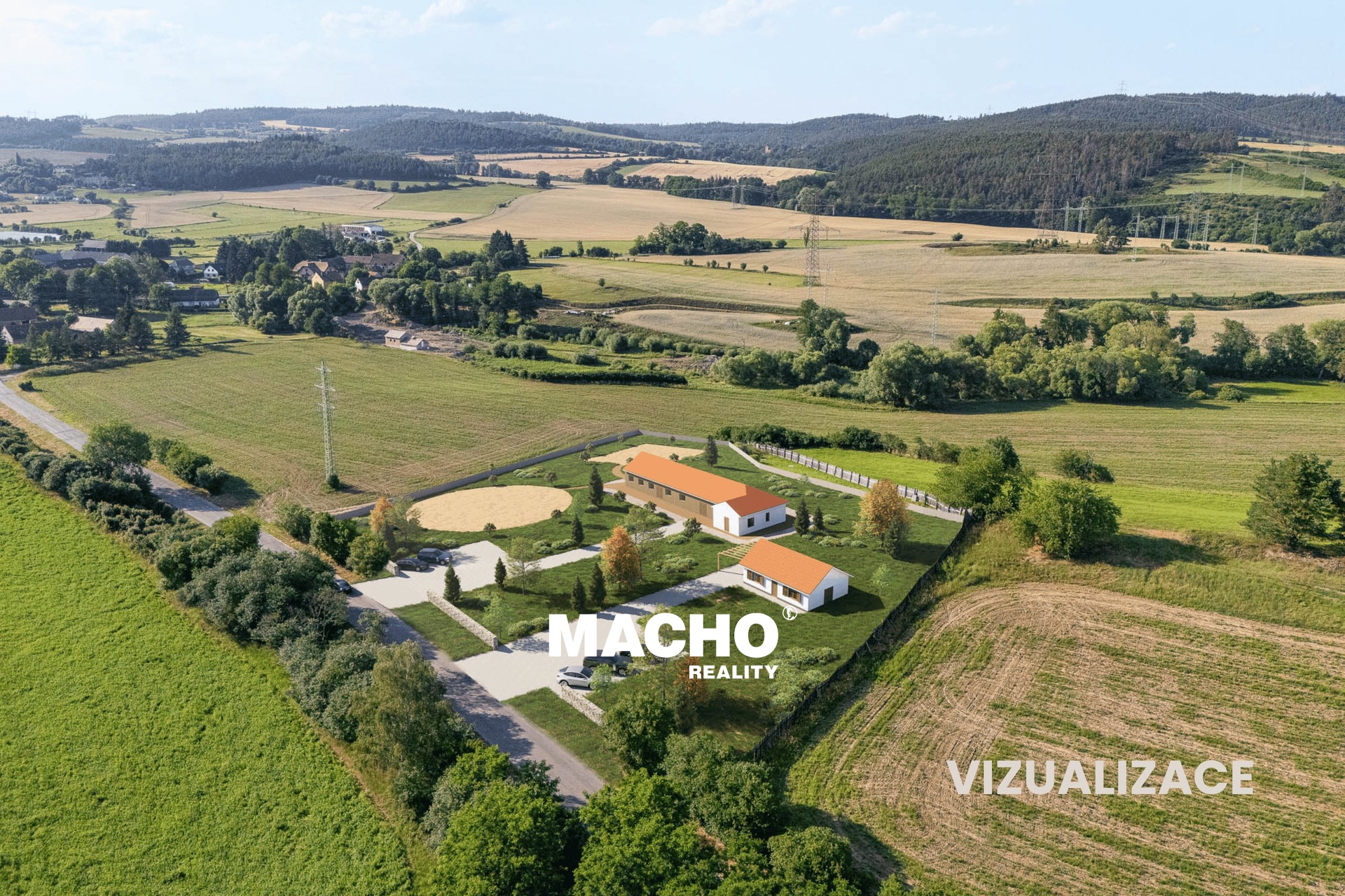 Prodej komerčního pozemku 8 640 m², Drevníky