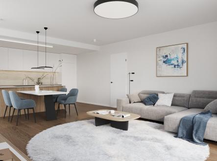 Byt č.2 Dispozice 2+KK obytný prostor a)  | Prodej bytu, 2+kk, 81 m²