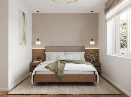 Byt č.1 Dispozice 3+KK Ložnice a) | Prodej bytu, 3+kk, 96 m²