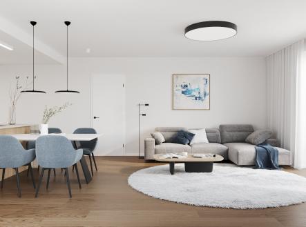 Byt č.2  Dispozice 2+KK obytný prostor c)  | Prodej bytu, 2+kk, 81 m²