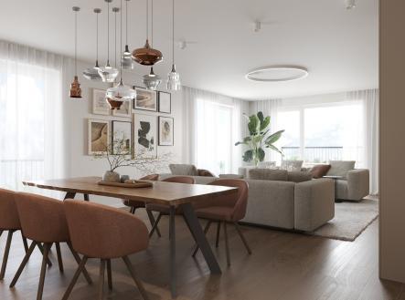 Byt č.3 Dispozice 4+KK obytný prostor b) | Prodej bytu, 4+kk, 160 m²