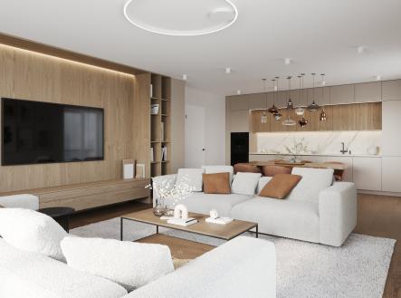 Byt č.3 Dispozice 4+KK Obytný prostor + Kuchyně a) | Prodej bytu, 4+kk, 160 m²