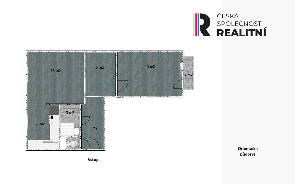 Prodej bytu po kompletní rekonstrukci, 2+kk s balkonem, 52m2, osobní vlastnictví
