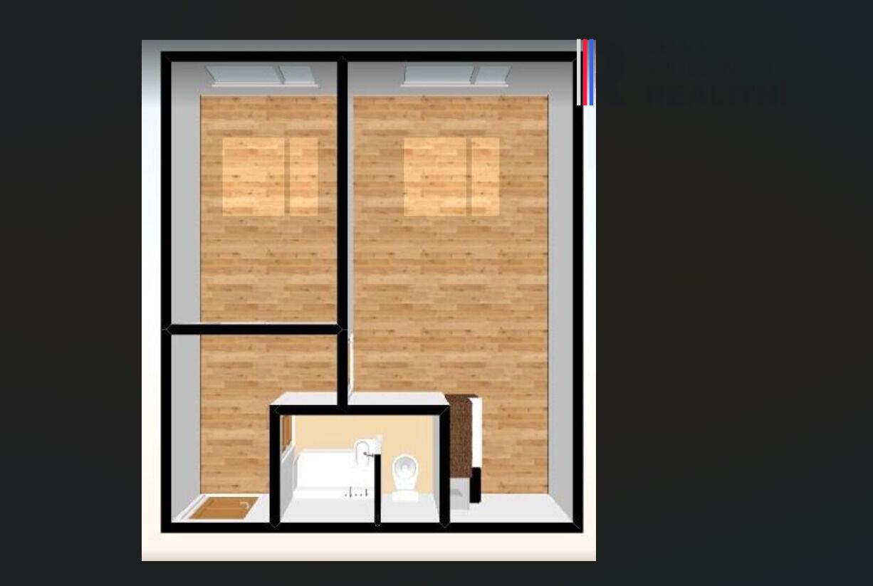 Pronájem bytu 2+kk, 42m2, komora na chodbě, sklep