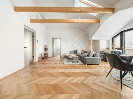 Obývací pokoj s kuchyňským koutem | Prodej bytu, 4+kk, 164 m²