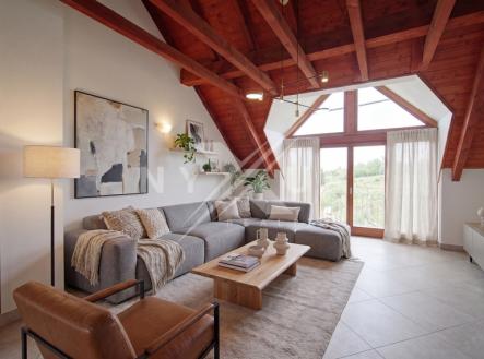 Obývací pokoj (2. NP) . vizualizace | Prodej - dům/vila, 375 m²