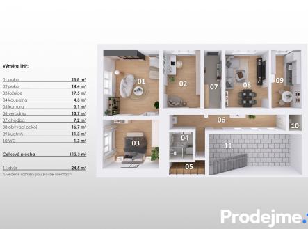 1NP 3D Vyškov | Prodej - dům/vila, 100 m²