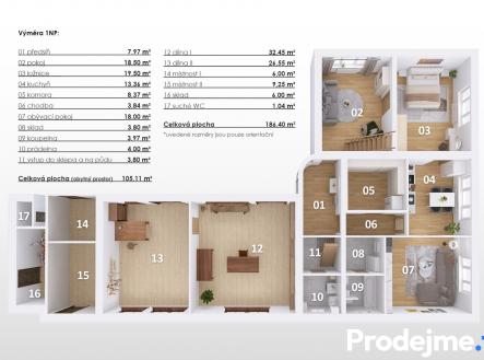 3D 1NP - Prodejme.to, Lukov | Prodej - dům/vila, 213 m²