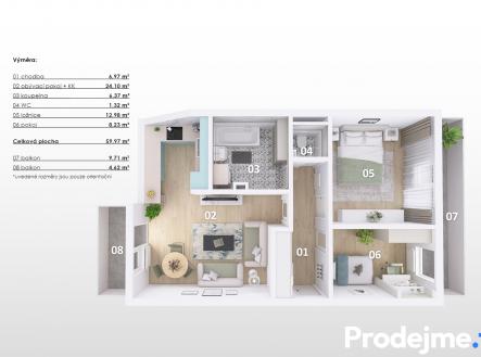 3D - Prodejme.to, Slavkov | Prodej bytu, 3+kk, 63 m²