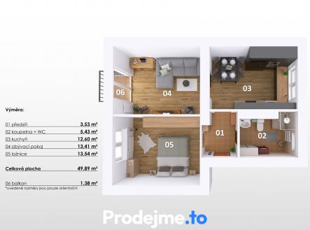 3D - Prodejmeto, Žďár, 2+1 | Prodej bytu, 2+1, 53 m²