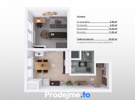 3D Brno | Pronájem bytu, 1+1, 33 m²