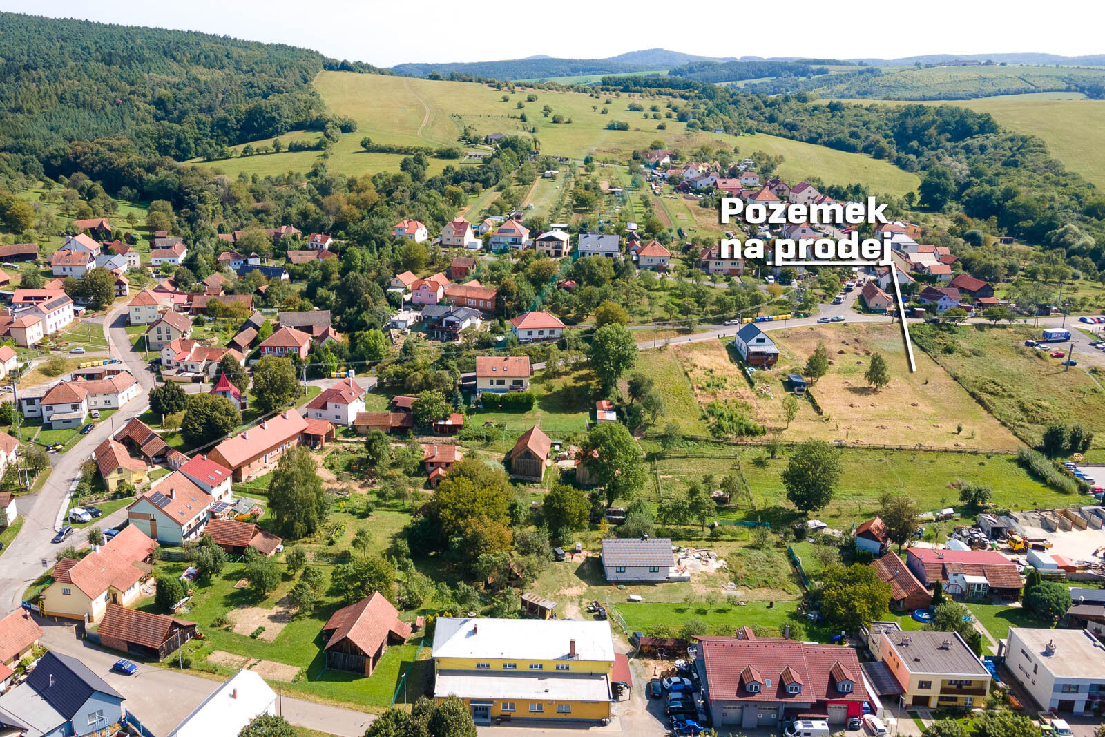 Stavební pozemek 1161 m² Kaňovice + projekt na RD se stavebním povolením