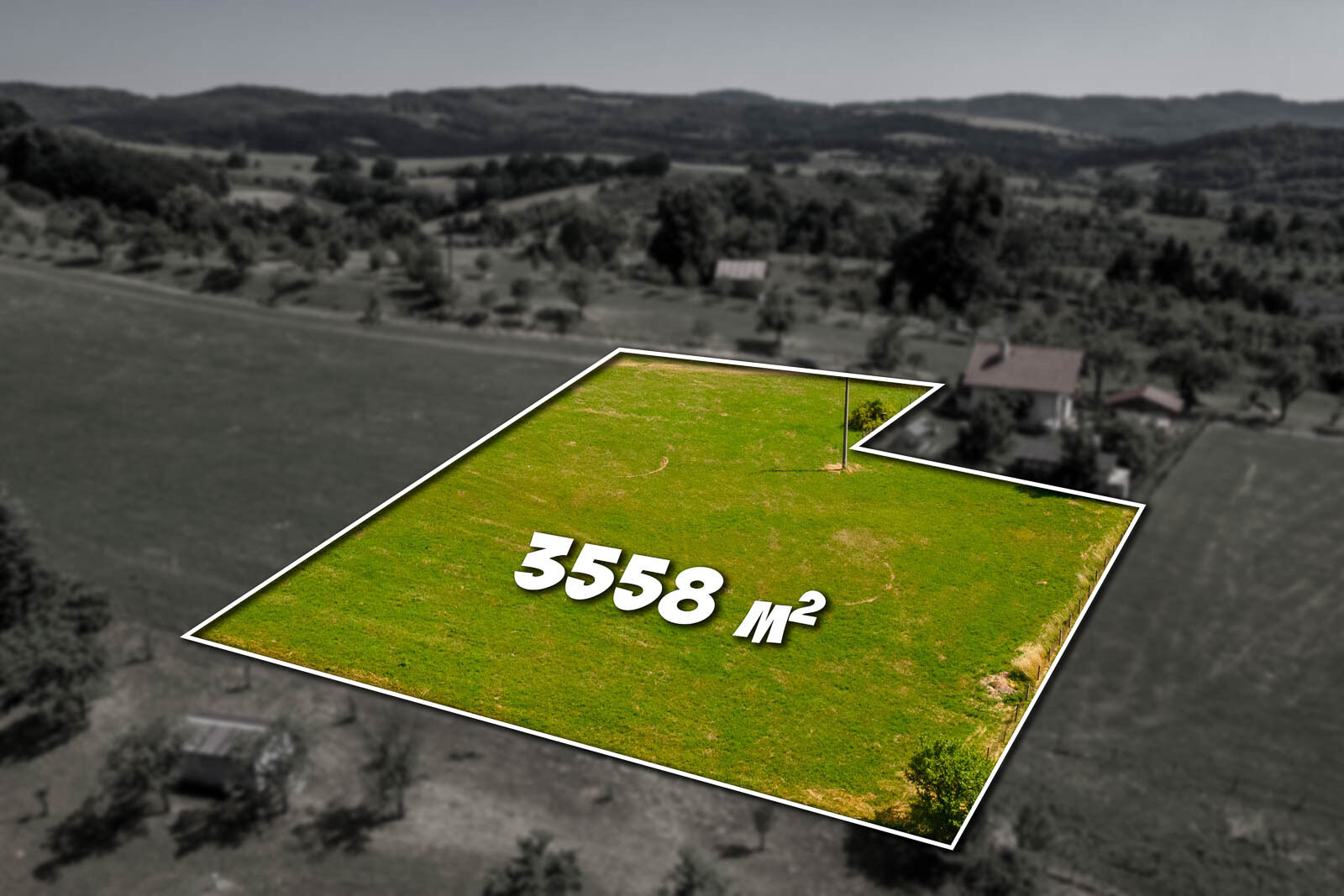 Prodej stavebního pozemku 3558 m² Jasenná
