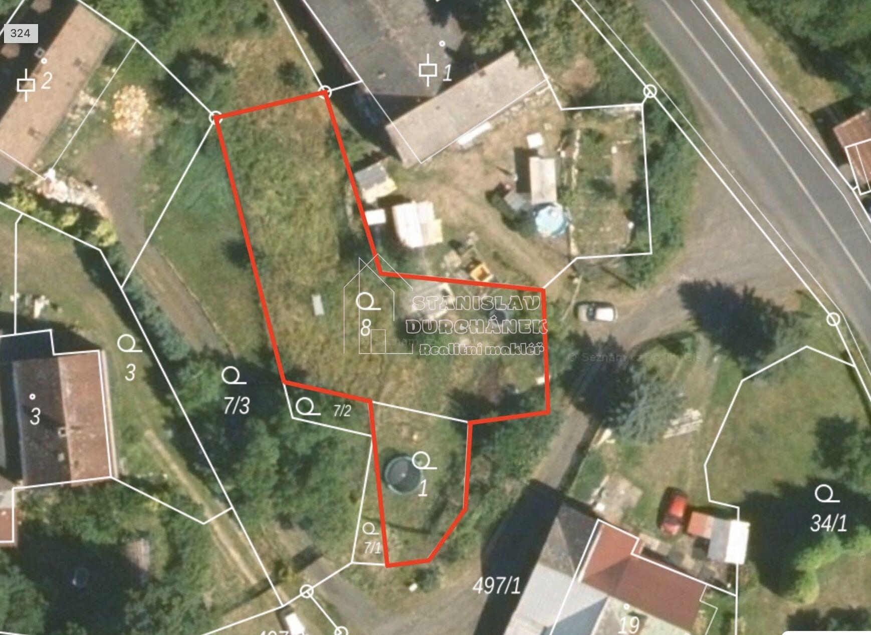 Stavební pozemek 594 m2, obec Klášterec nad Ohří, Hradiště u Vernéřova