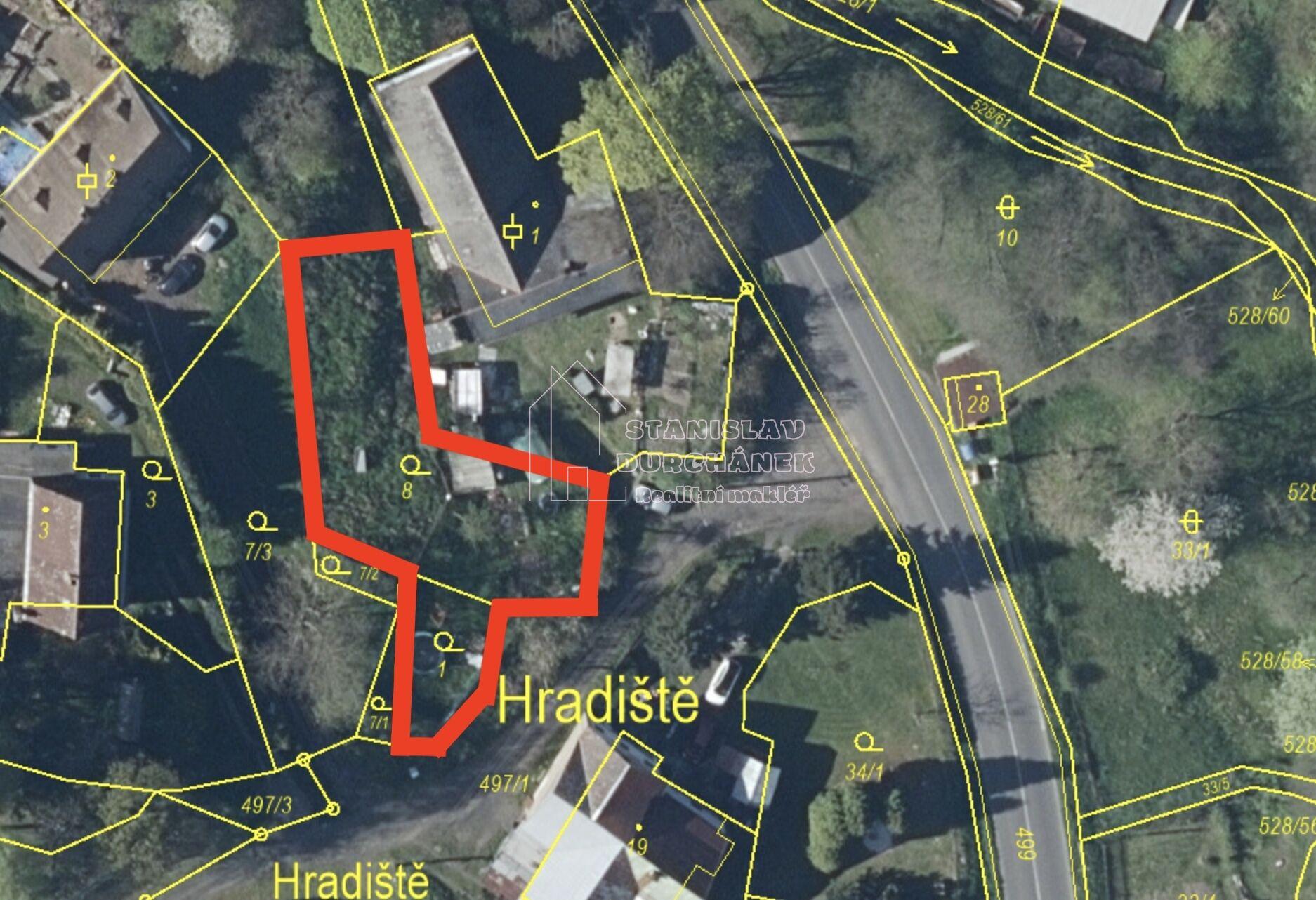 Stavební pozemek 594 m2, obec Klášterec nad Ohří, Hradiště u Vernéřova