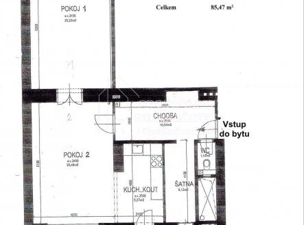 Pronájem bytu, 2+kk, 87 m²