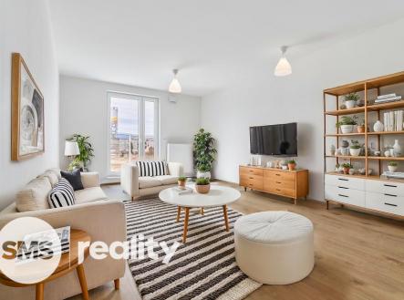 obývací pokoj - vizualizace | Prodej bytu, 2+kk, 83 m²