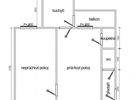 . | Pronájem bytu, 2+1, 47 m²