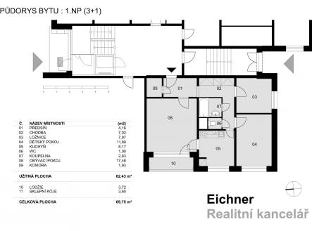 BYT MORAVSKÁ 3+1 1.NP | Prodej bytu, 3+1, 70 m²