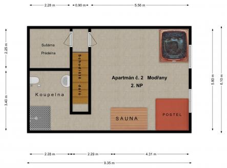 2D Modřany 2.NP.jpg | Prodej - komerční objekt, jiný, 100 m²