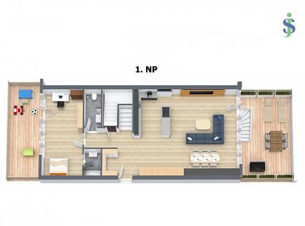 3D - 1.NP (5+kk Gabrielská).jpg | Prodej bytu, 5+kk, 277 m²