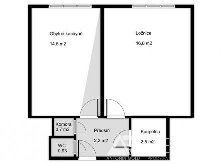Půdorys Andrštova byt 8_23.06.2026.jpg | Prodej bytu, 1+1, 40 m²