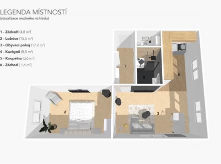 . | Prodej bytu, 2+kk, 51 m²