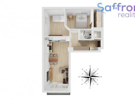 Půdorys | Prodej bytu, 3+kk, 50 m²