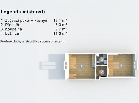 . | Pronájem bytu, 1+1, 35 m²