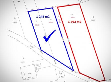 pozemky v geometr. plánu - kopie | Prodej - pozemek pro bydlení, 1 245 m²
