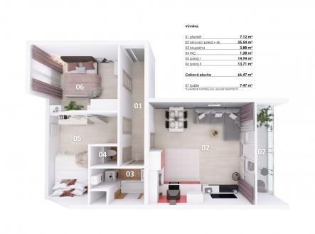 . | Prodej bytu, 3+kk, 74 m²