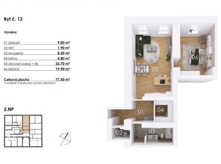 . | Prodej bytu, 2+kk, 78 m²