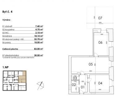 . | Prodej bytu, 3+kk, 83 m²