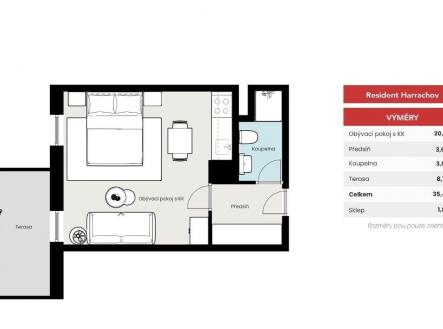 Půdorys  | Prodej bytu, 1+kk, 32 m²