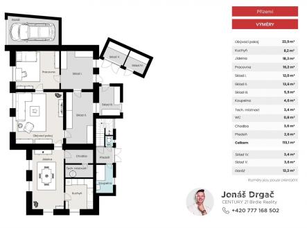 Půdorys přízemí  | Prodej - dům/vila, 303 m²