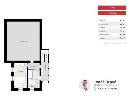 Půdorys 1. NP  | Prodej - dům/vila, 303 m²