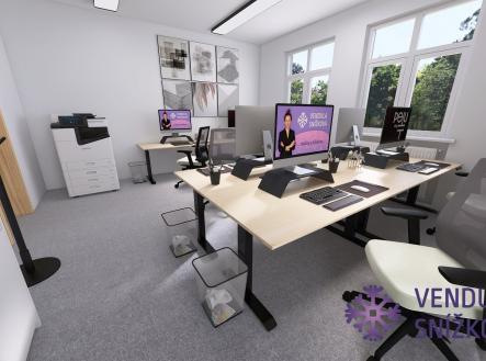 vizualizace kancelář 1 | Pronájem - kanceláře, 100 m²