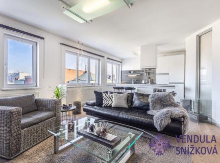obývací pokoj s kuchyní | Prodej bytu, 3+kk, 114 m²