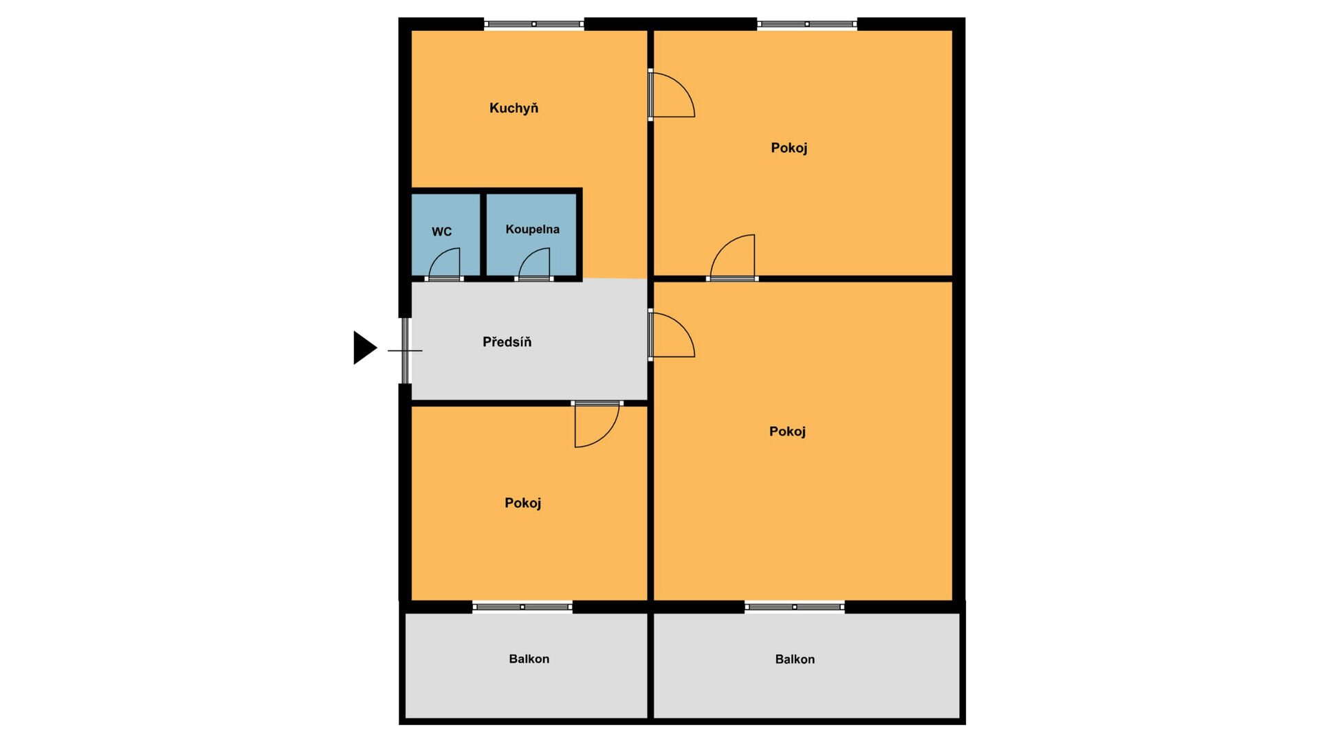 Nabízíme k podnájmu byt 3+1 s dvěma balkony v 8. patře, 69 m² – ulice Kosmonautů, Havířov - Podlesí