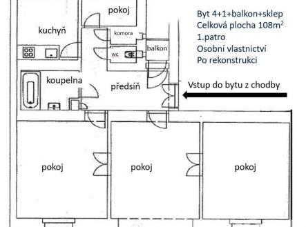 . | Prodej bytu, 4+1, 108 m²