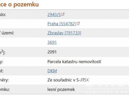 . | Prodej - pozemek, les, 2 166 m²